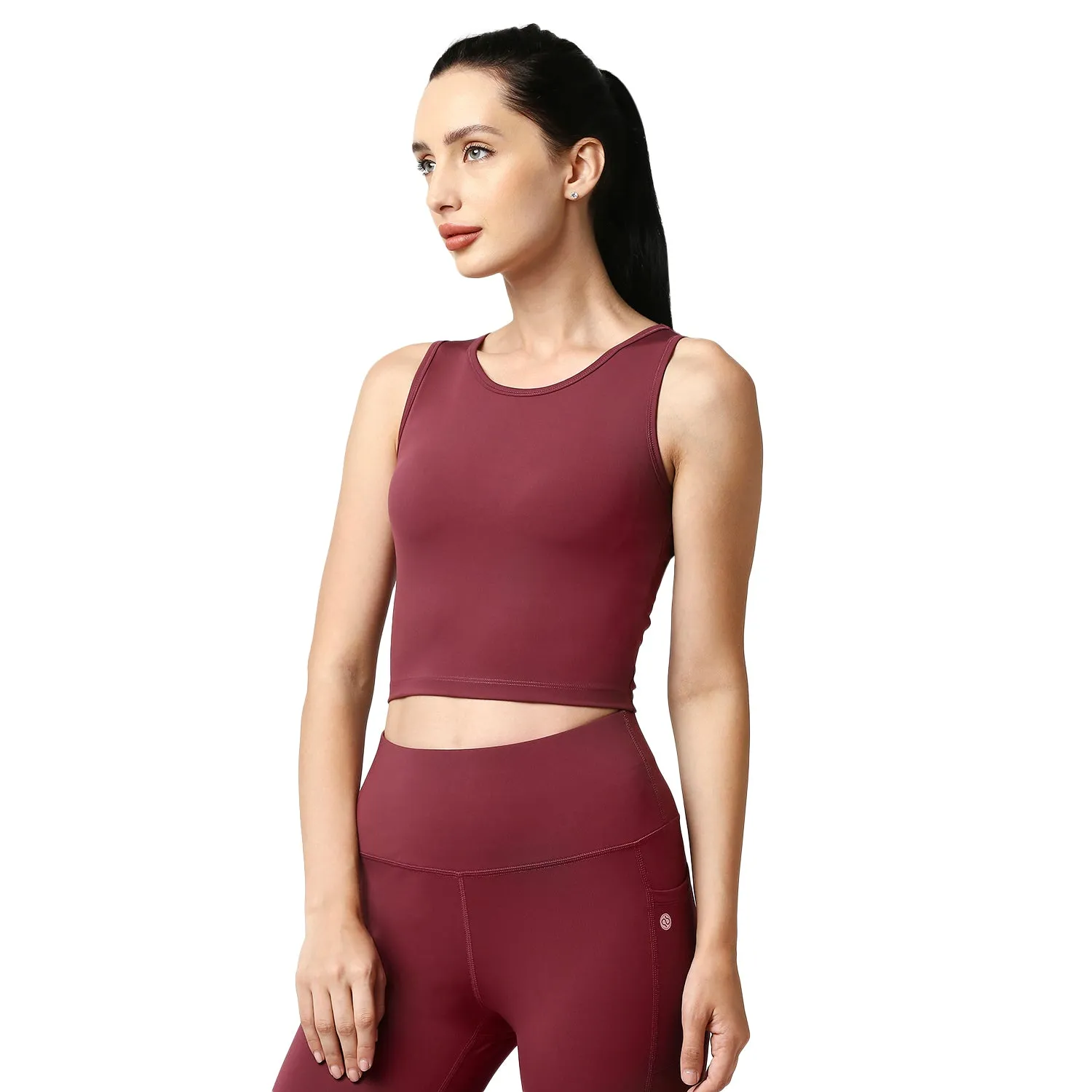 Quick-Dry Sleeveless Crop Top & High-Waist Legging Set