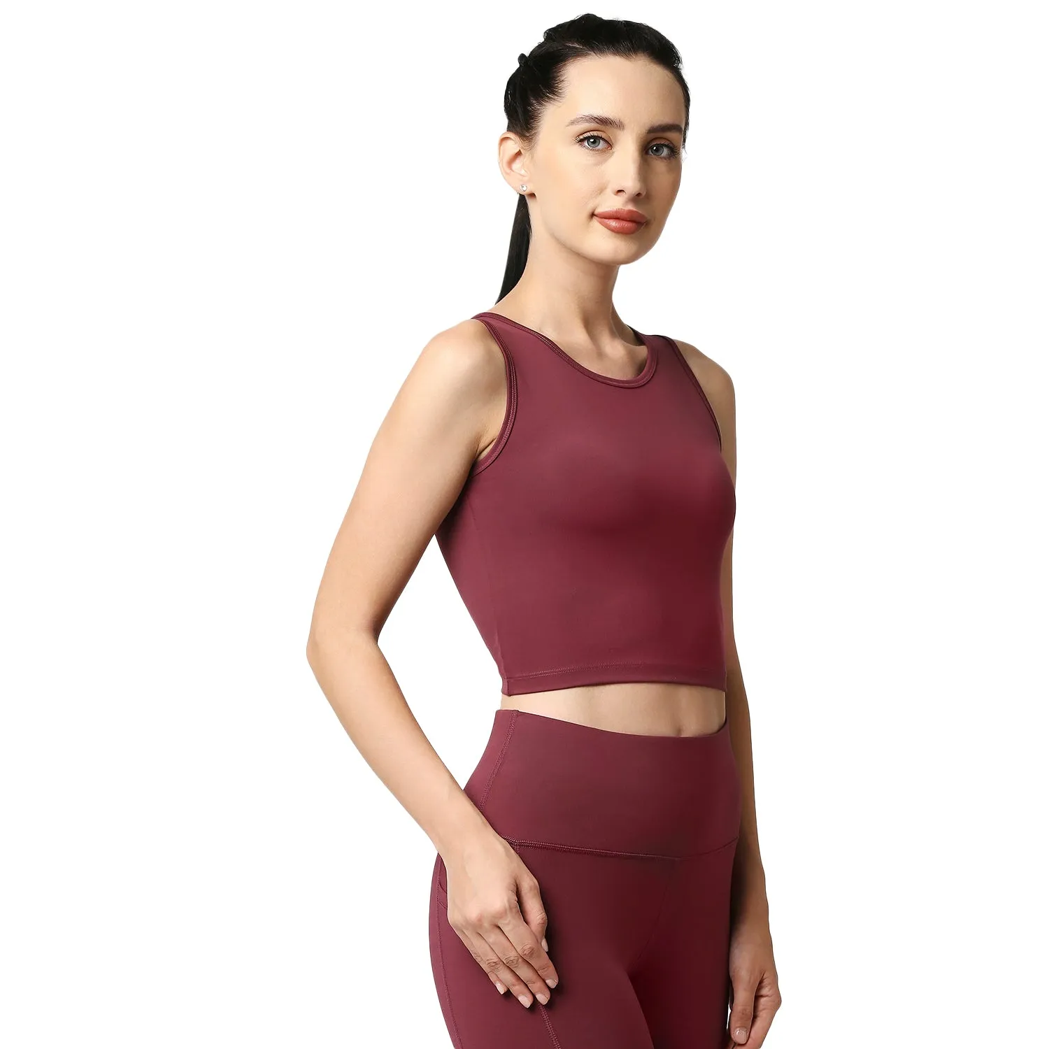 Quick-Dry Sleeveless Crop Top & High-Waist Legging Set
