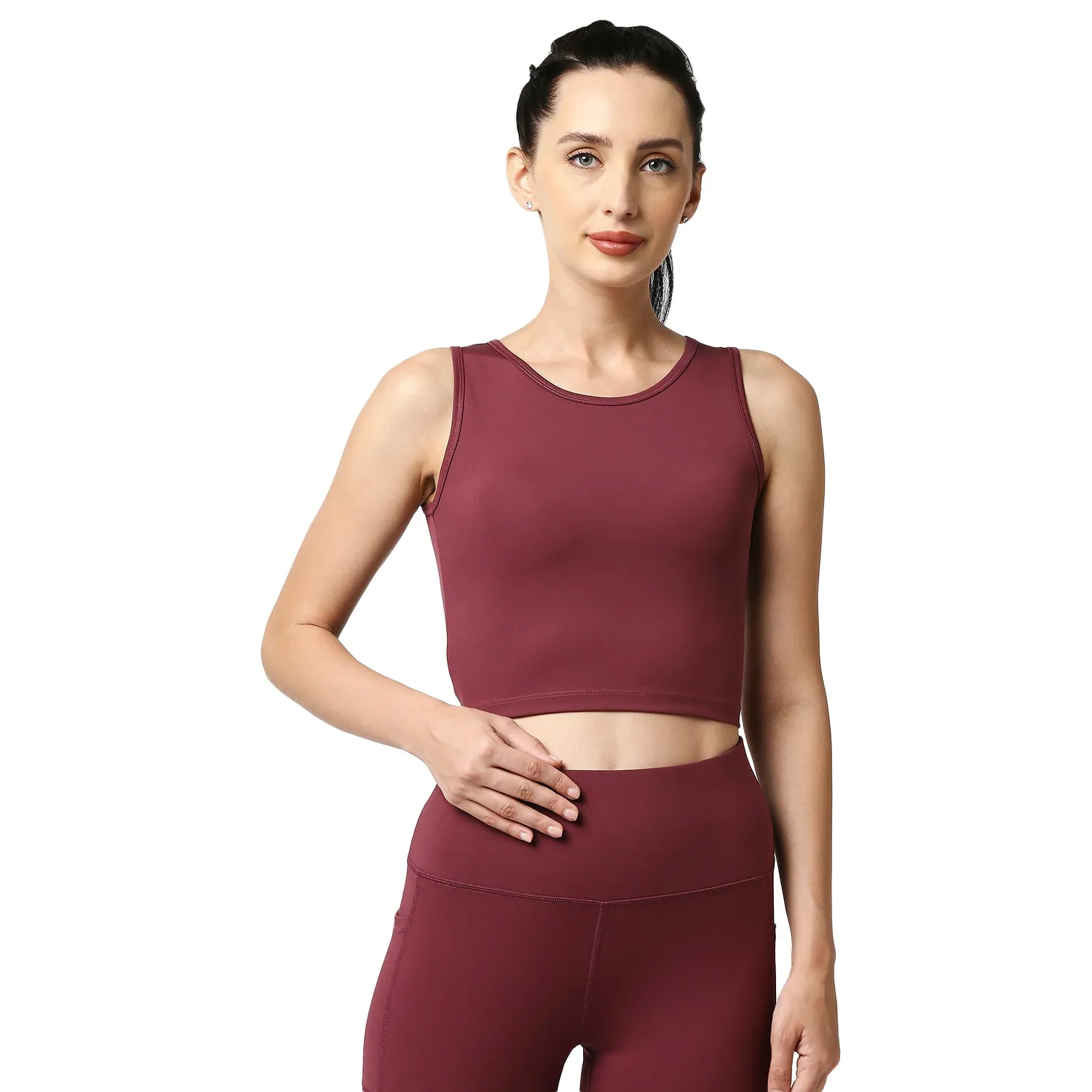 Quick-Dry Sleeveless Crop Top & High-Waist Legging Set