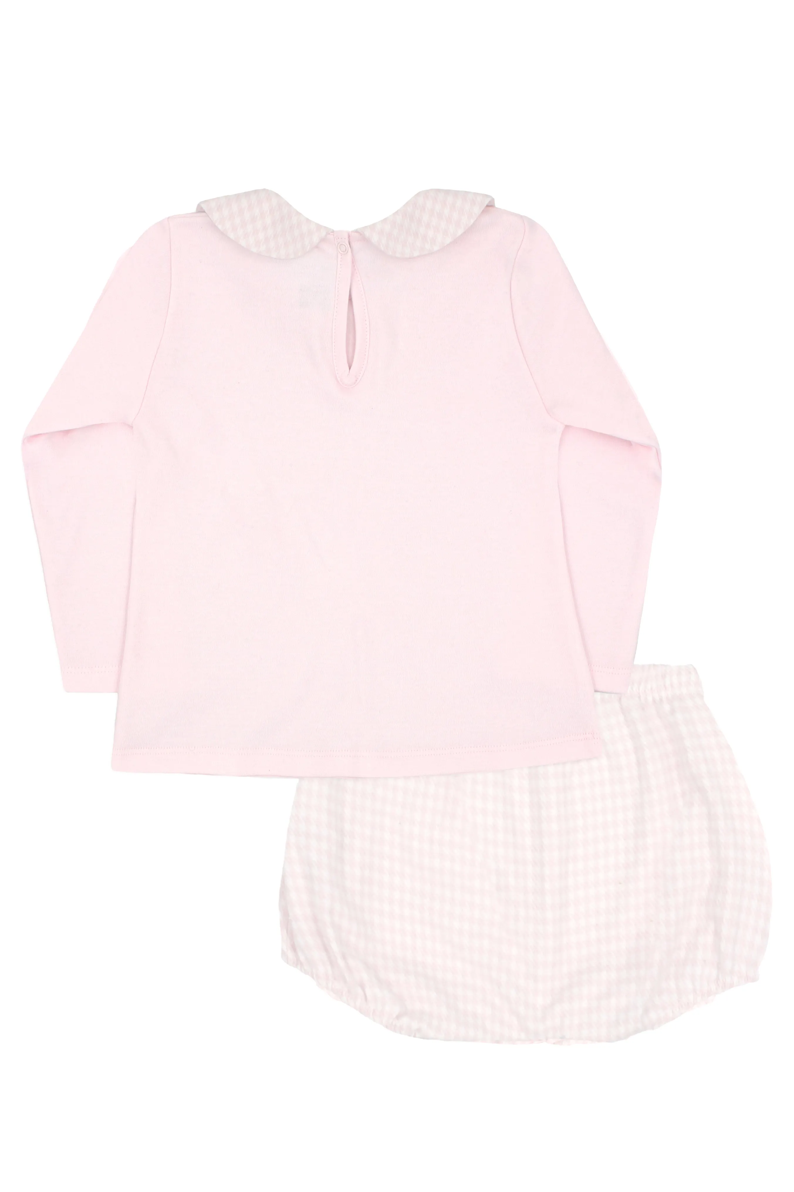 "Adalira" Pink Houndstooth Top & Bloomers