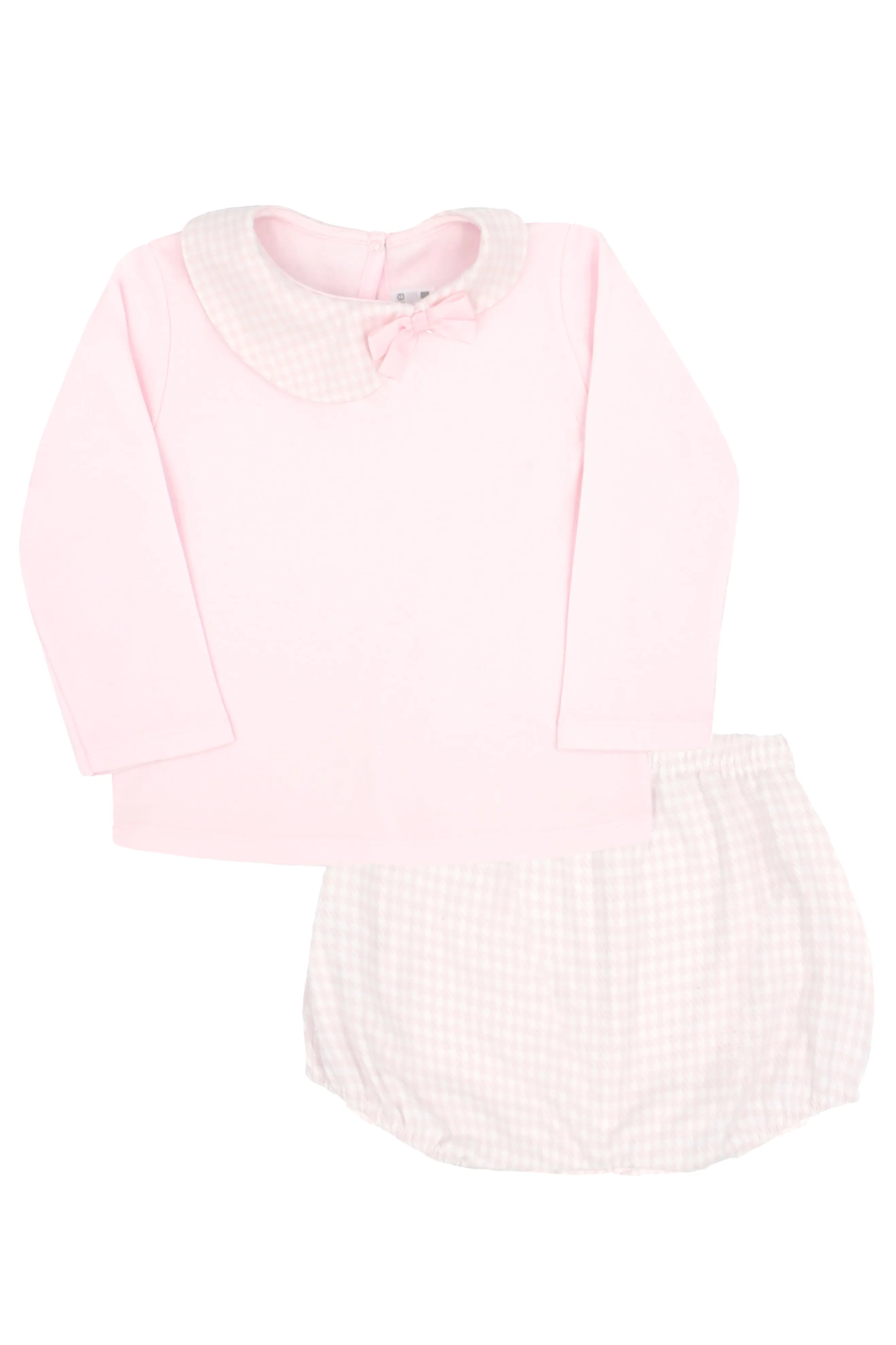 "Adalira" Pink Houndstooth Top & Bloomers