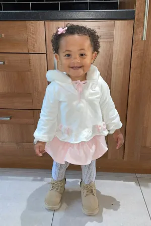 "Elinora" Faux Fur Hoodie & Pink Bloomers