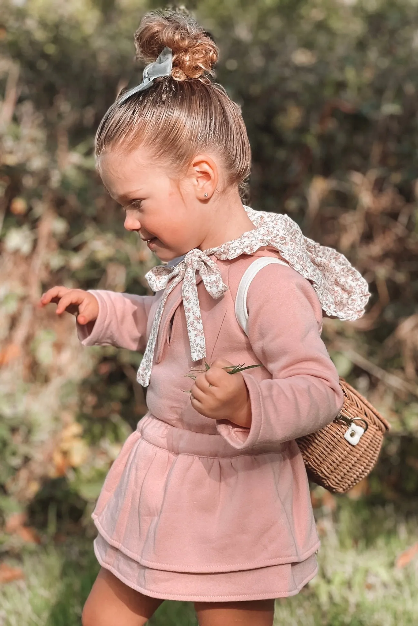 "Emilia" Dusky Pink Floral Hoodie & Skirt