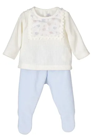 "Kai" Cream Sheep Top & Blue Leggings