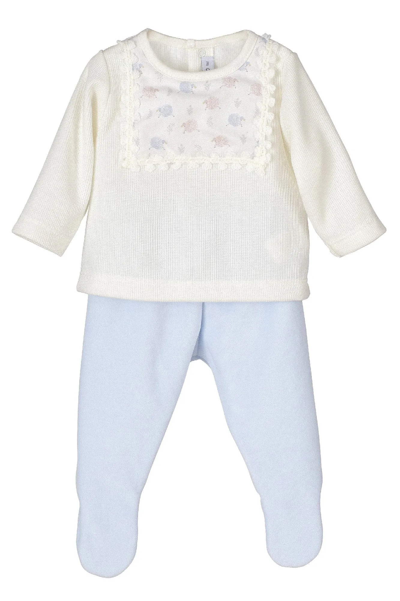 "Kai" Cream Sheep Top & Blue Leggings