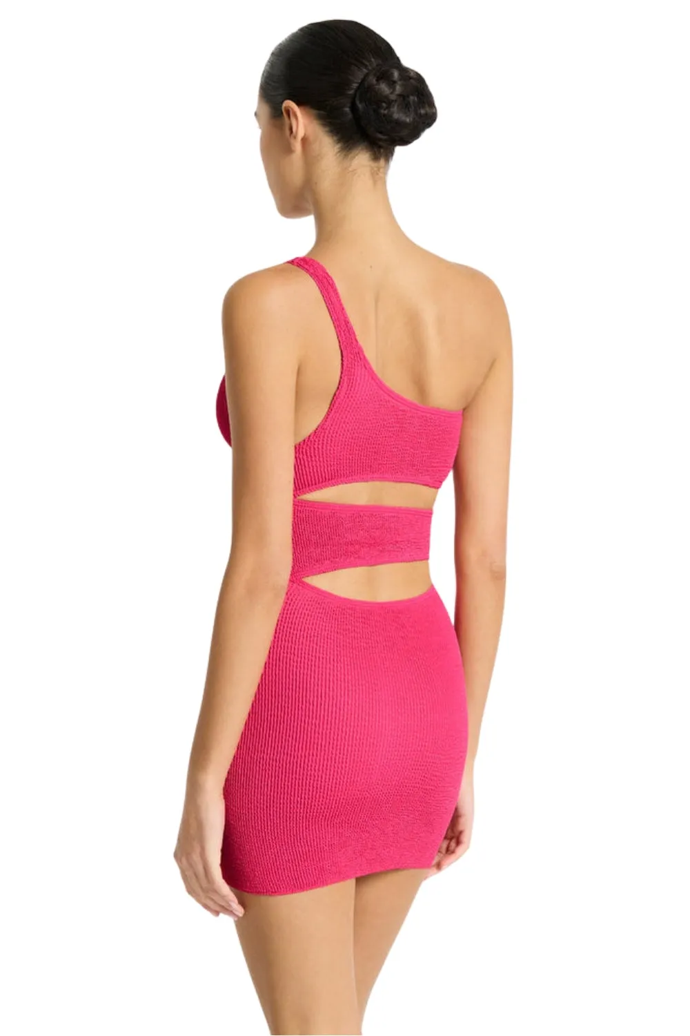 RASPBERRY RECYCLED RICO DRESS