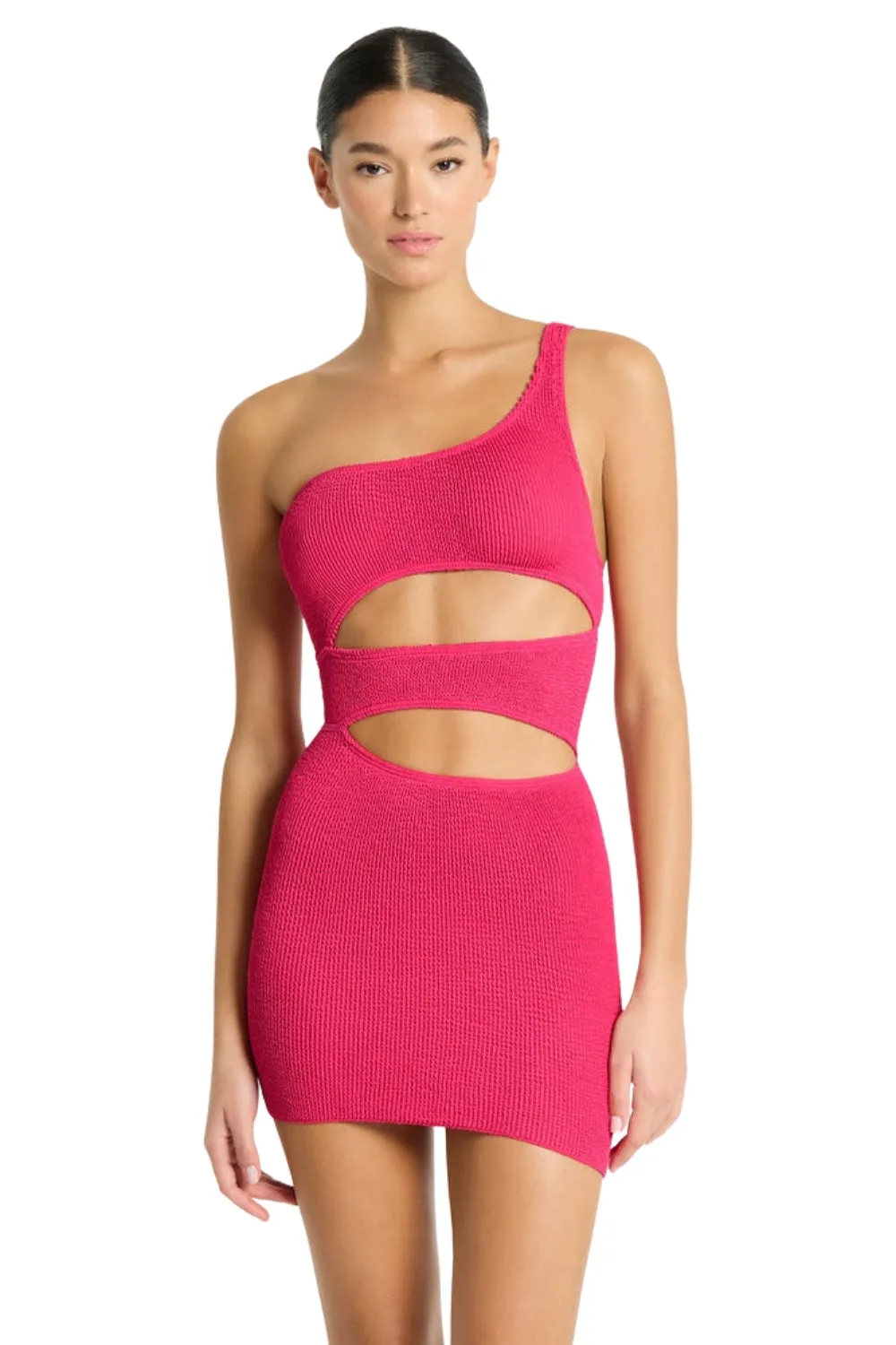 RASPBERRY RECYCLED RICO DRESS