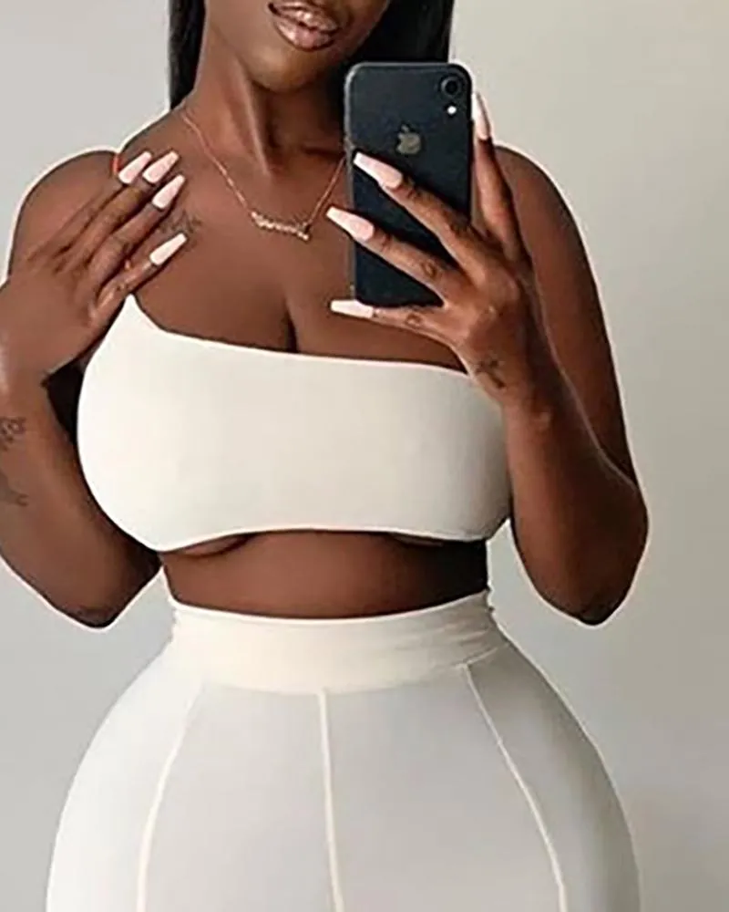 Razzle One Shoulder Top And Ruched Pants
