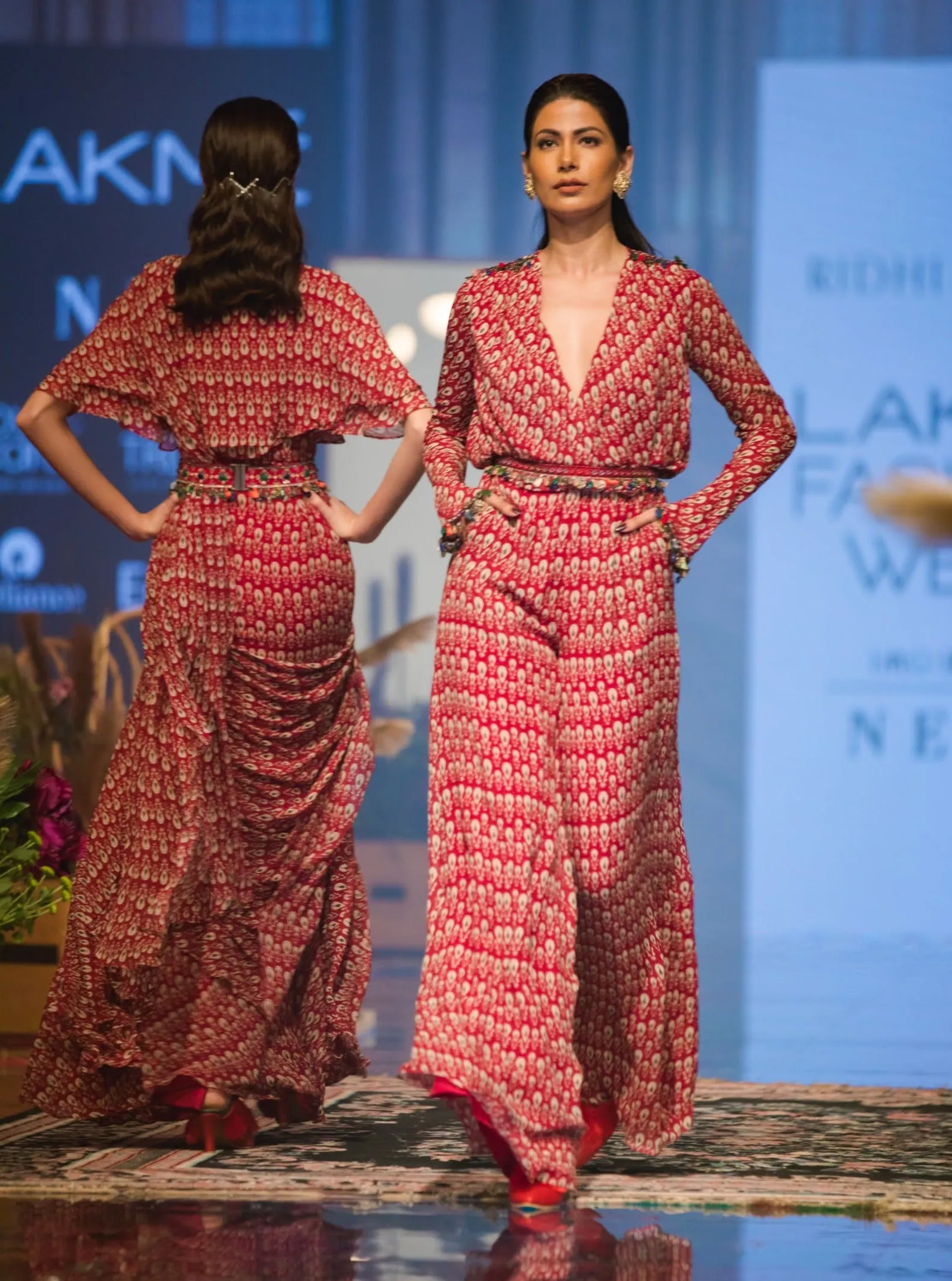 Red Jumpsuit With Belt
