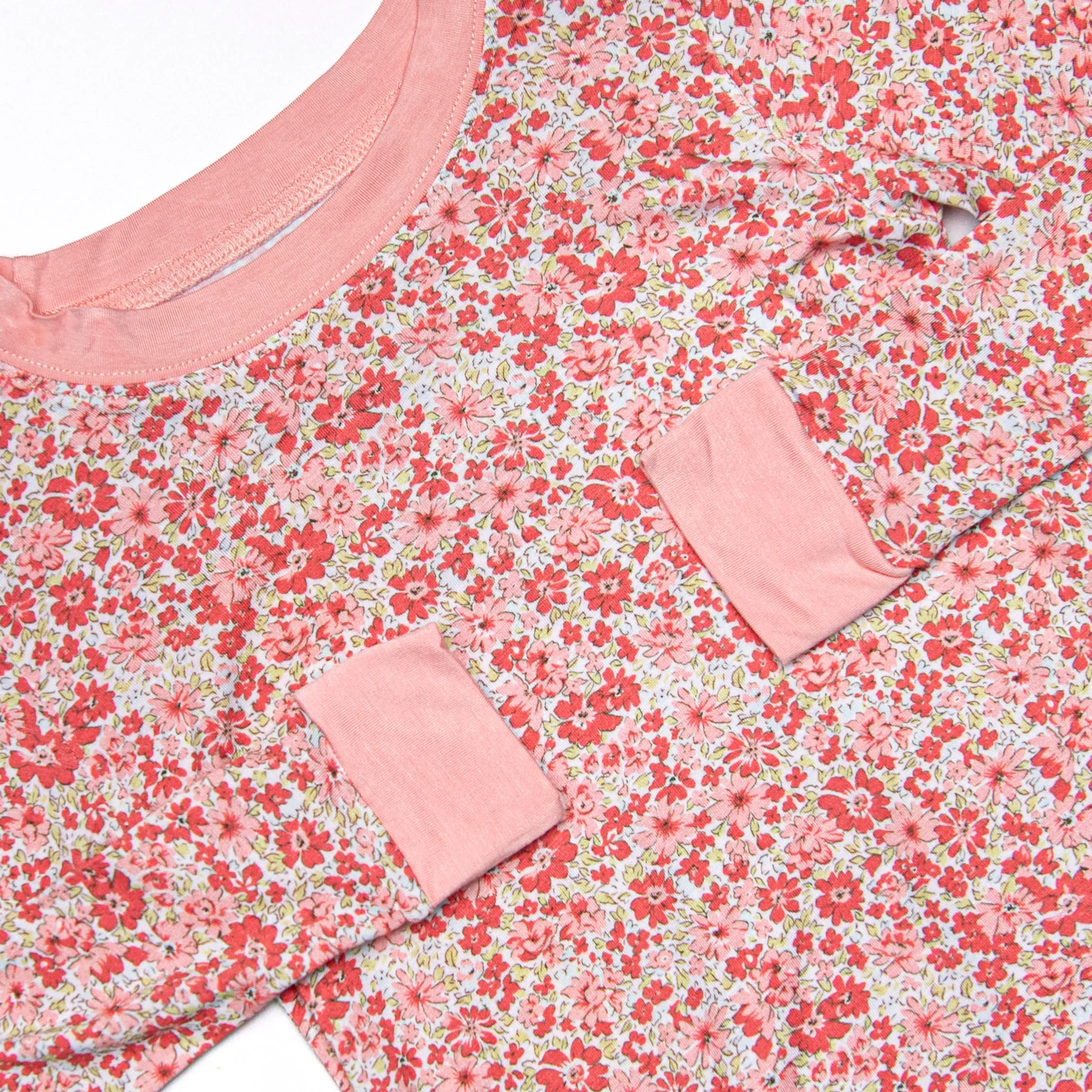 Red Ribbons Bamboo Pajama Set, Red