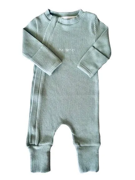 Ribbed Jumpsuits: Light Blue