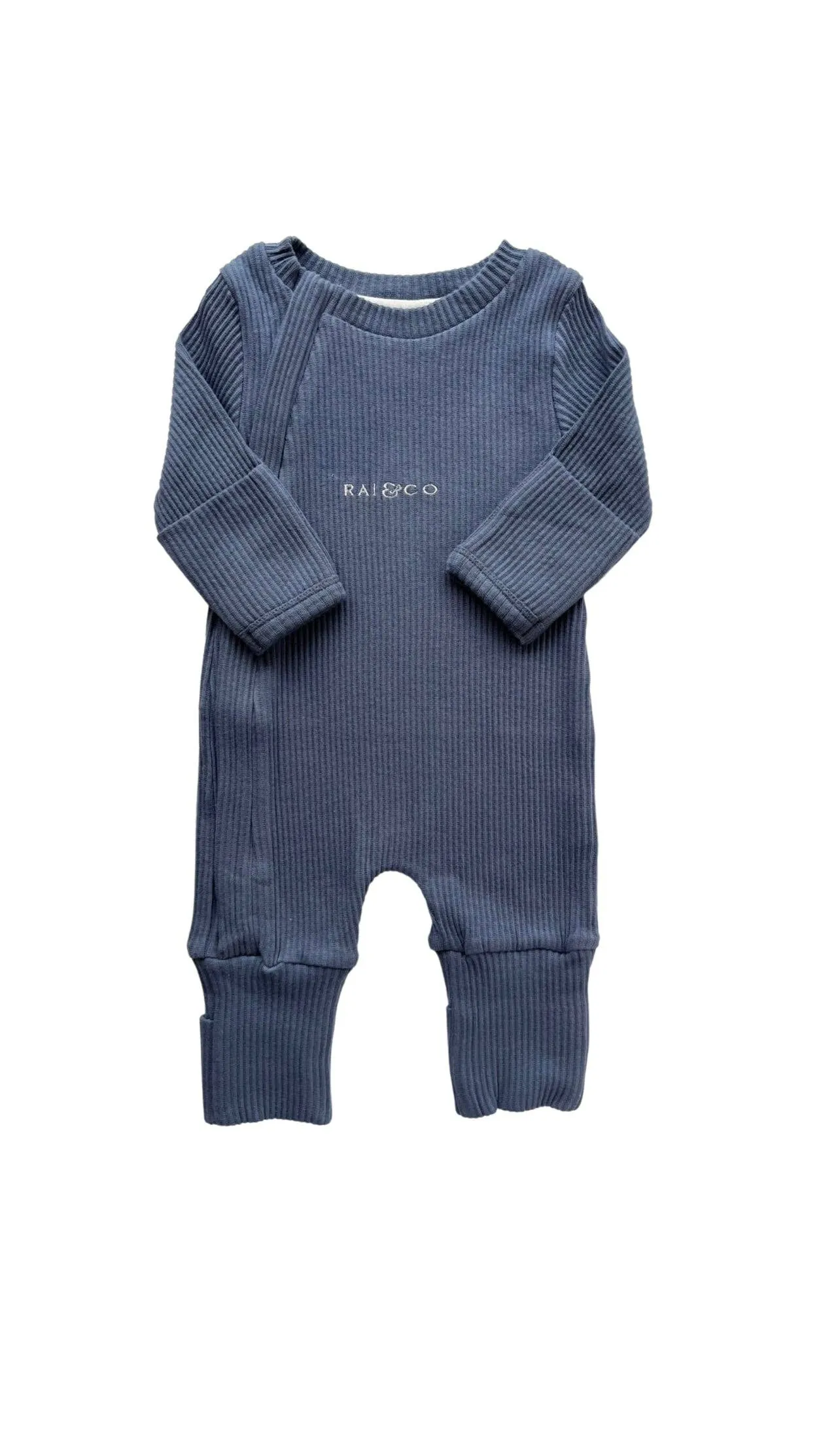 Ribbed Jumpsuits: Light Blue