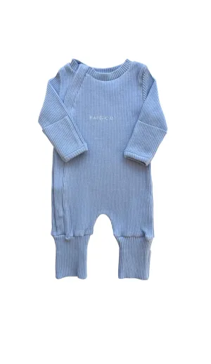 Ribbed Jumpsuits: Light Blue