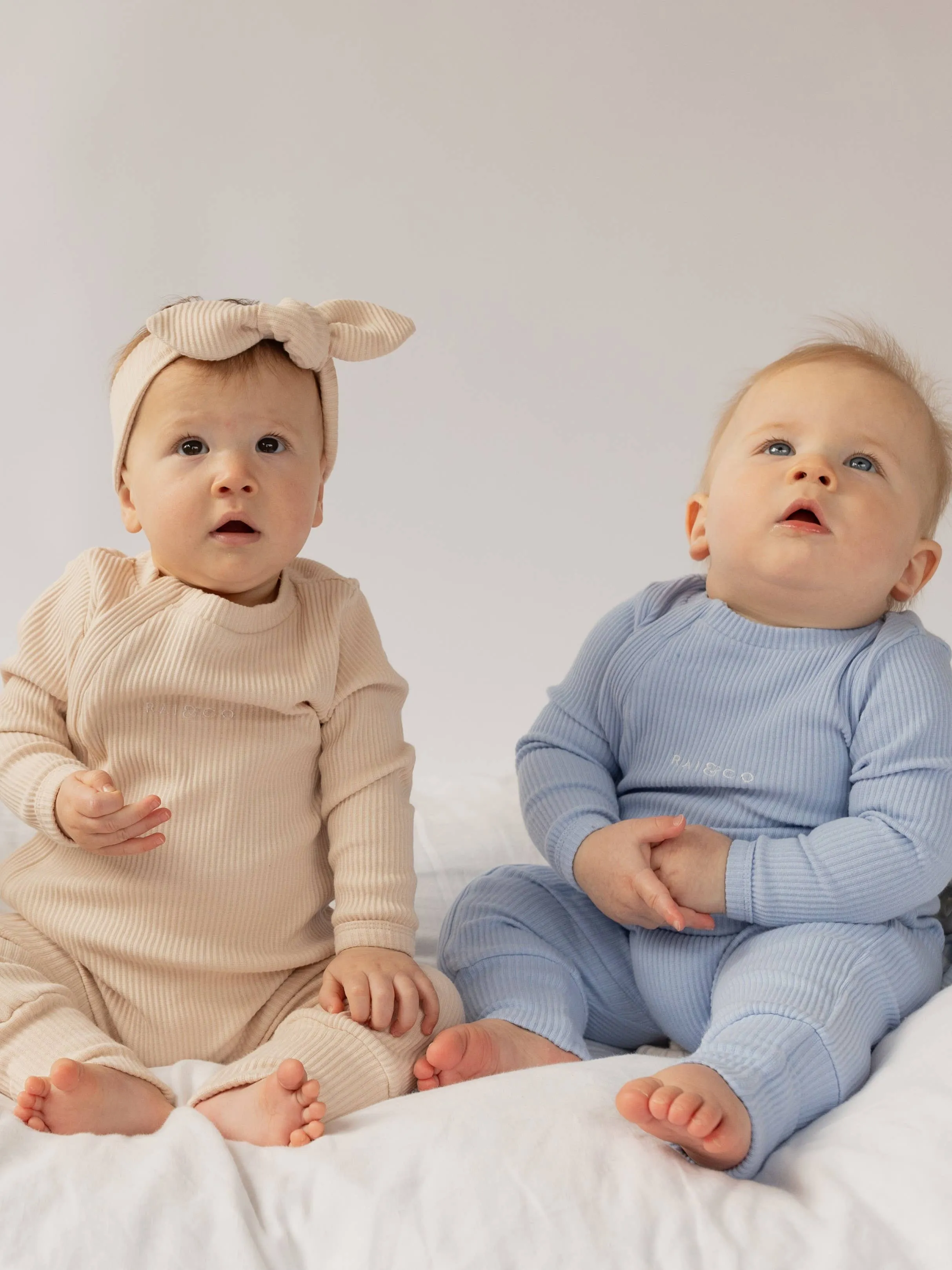 Ribbed Jumpsuits: Light Blue