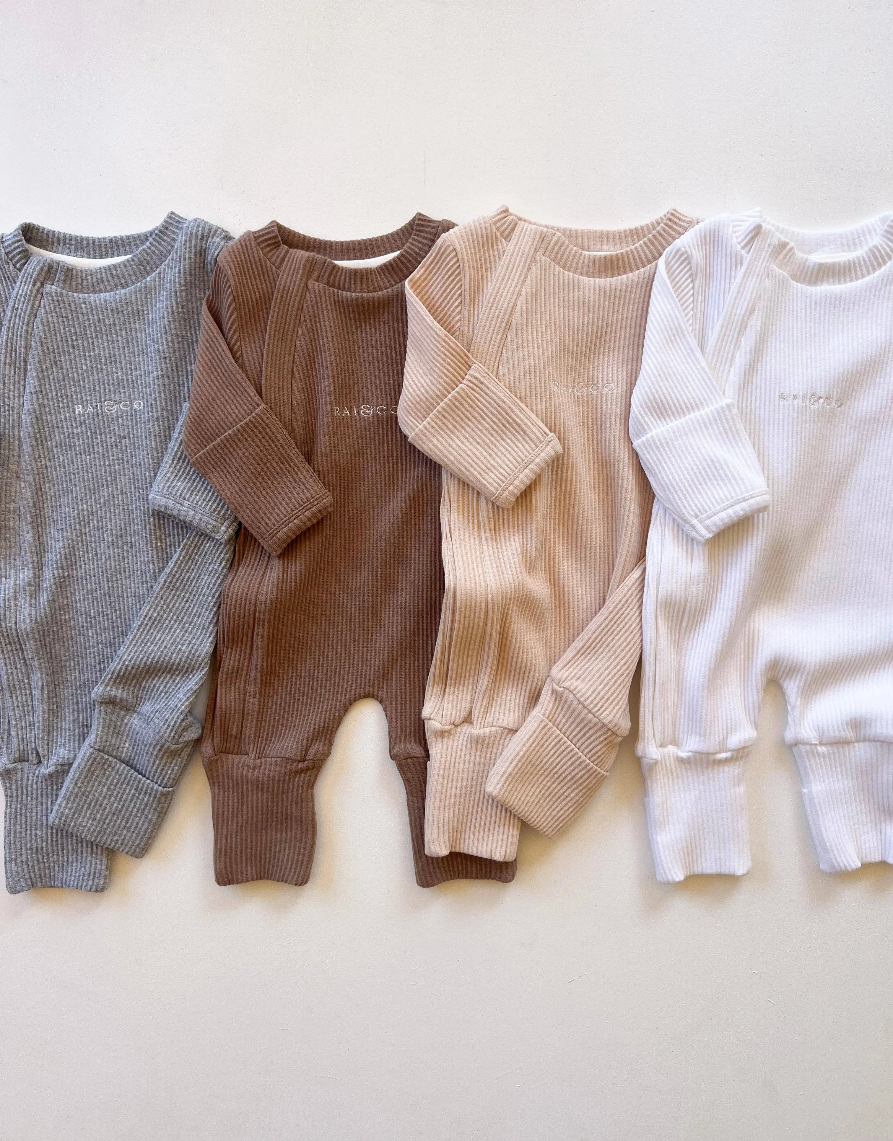 Ribbed Jumpsuits: Light Blue