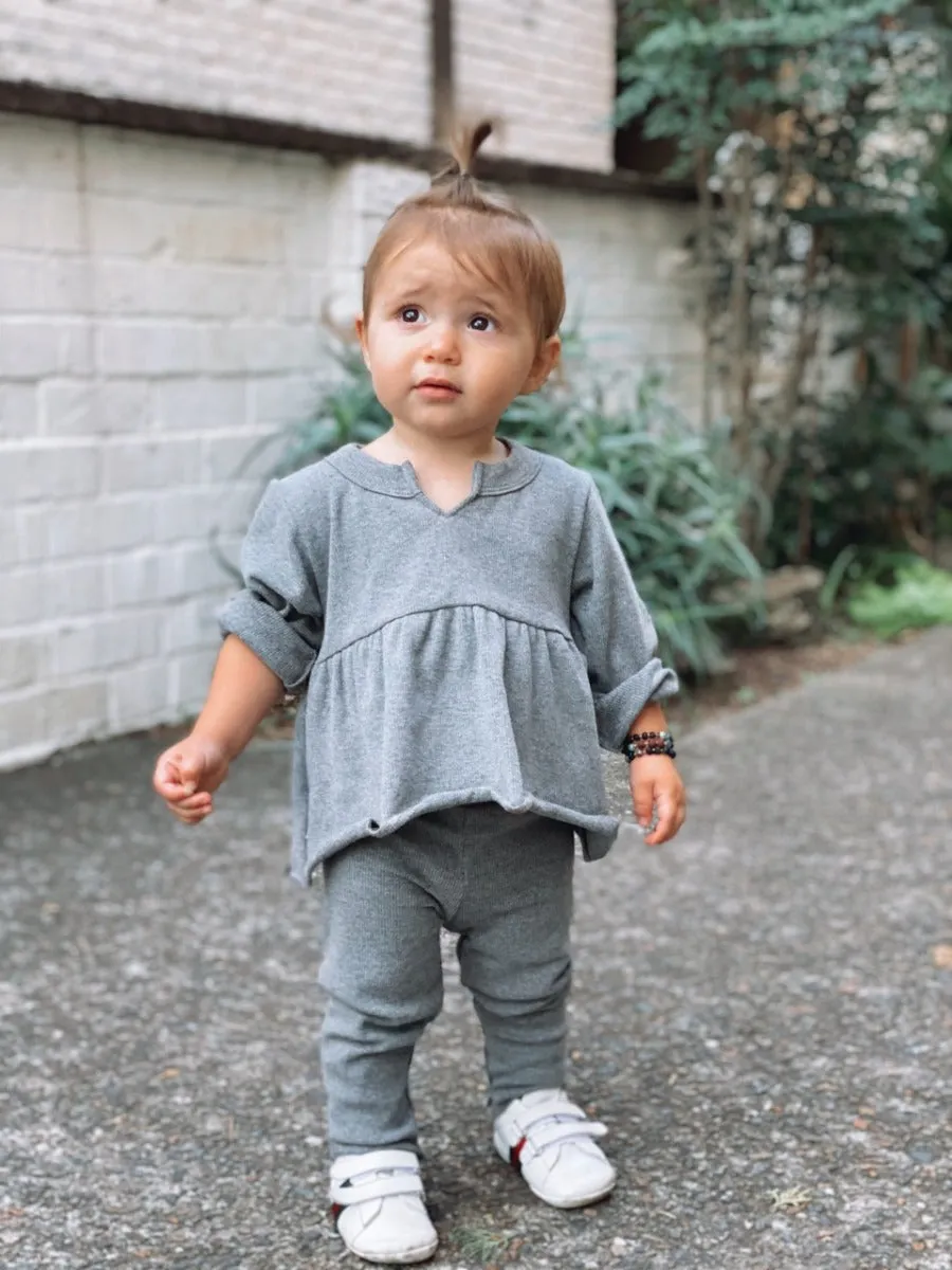 Ribbed Pocket Leggings - Slate