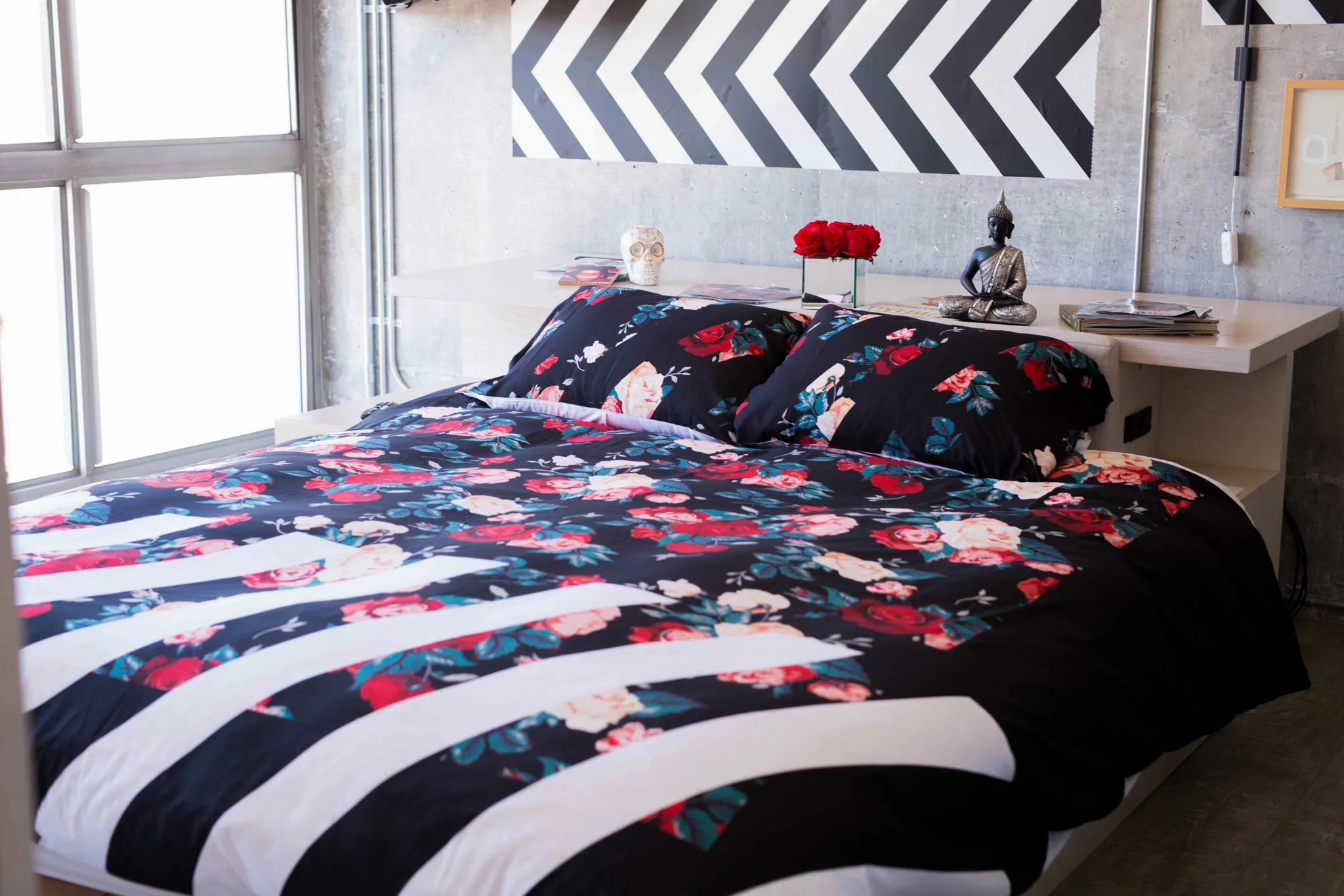 Rosette Quilted Comforter 3-Piece Set