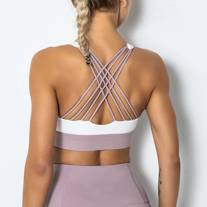 Running Sexy Beauty Back Cross Strap Yoga Fitness Vest Bra trendy