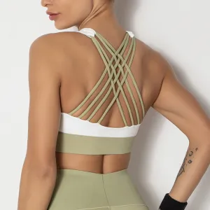 Running Sexy Beauty Back Cross Strap Yoga Fitness Vest Bra trendy