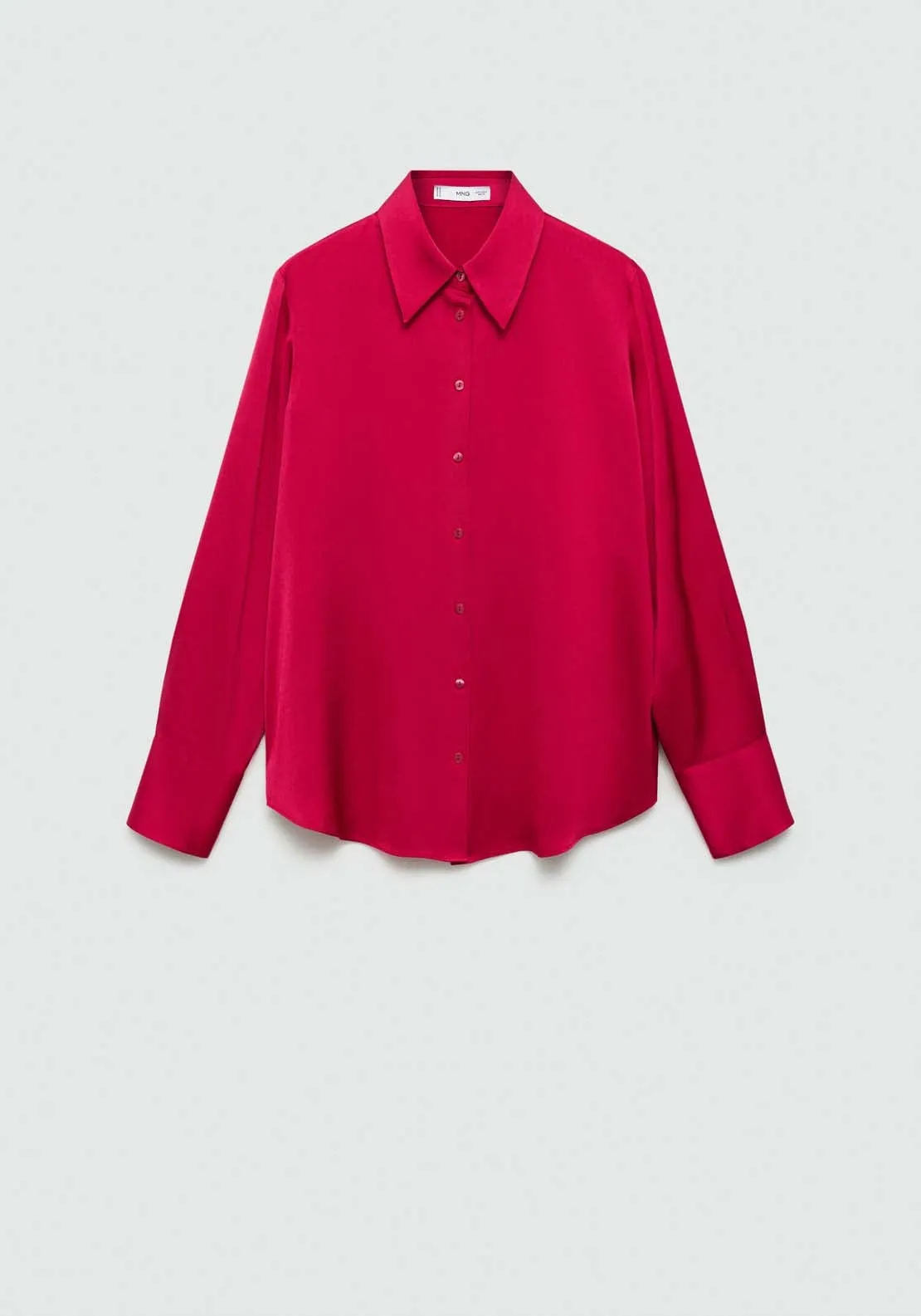 Satin finish flowy shirt - Bright Pink