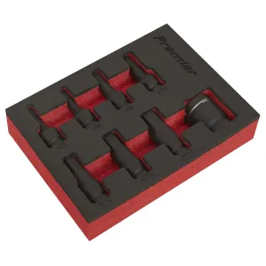 Sealey Impact Hex Socket Bit Set 8 Piece 3/8" Drive 5-17mm in EVA Storage Tray