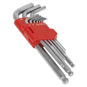 Sealey Premier Ball-End Hex Key Set 9pc Long Metric