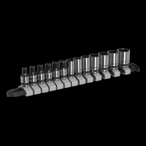 Sealey Premier Black Socket Set 13pc 1/4"Sq Drive Metric - Premier Black