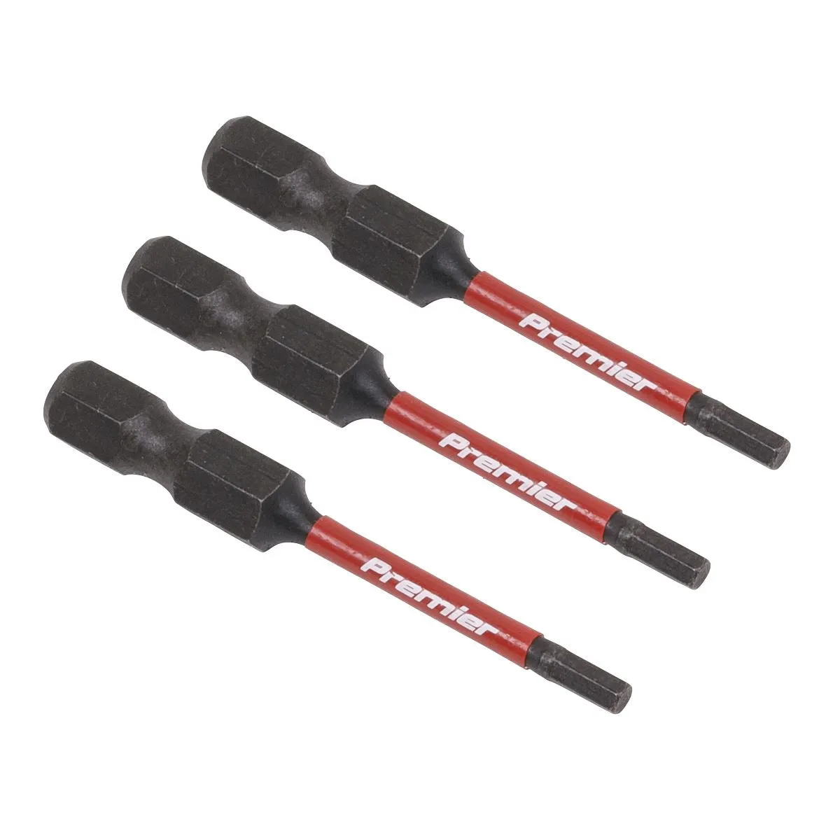Sealey Premier Hex 2.5mm Impact Power Tool Bits 50mm - 3pc