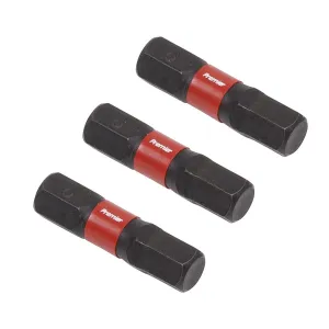 Sealey Premier Hex 6mm Impact Power Tool Bits 25mm - 3pc