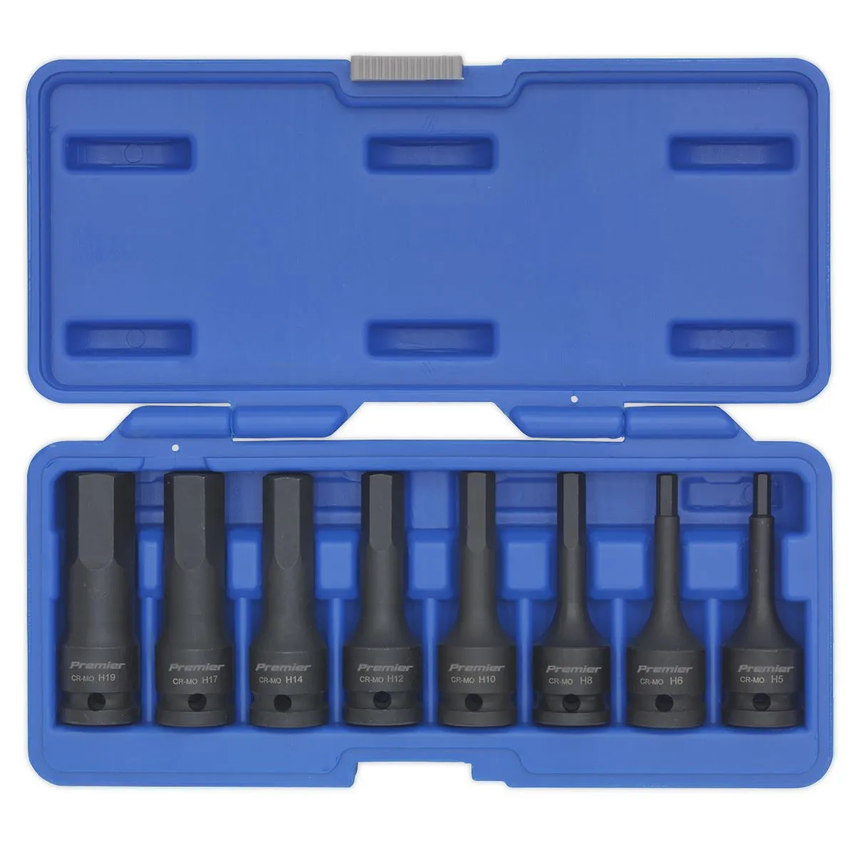 Sealey Premier Impact Hex Socket Bit Set 1/2"Sq Drive