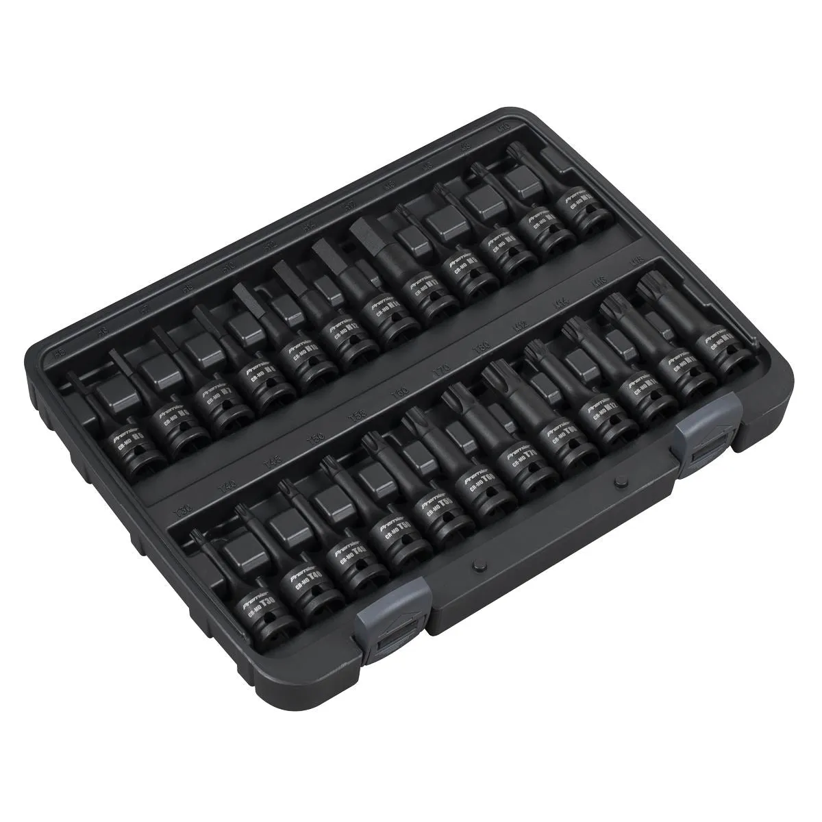 Sealey Premier Impact Socket Bit Set 1/2"Sq Drive 24pc Hex/TRX-Star*/Spline