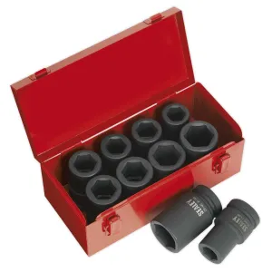 Sealey Premier Impact Socket Set 10pc Deep 1"Sq Drive Metric/Imperial
