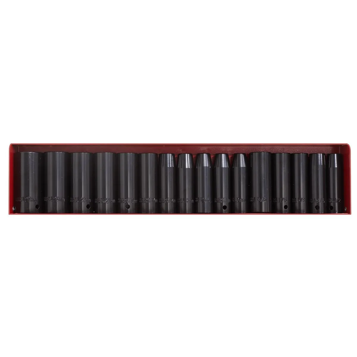 Sealey Premier Impact Socket Set 16pc Deep 1/2"Sq Drive Metric/Imperial