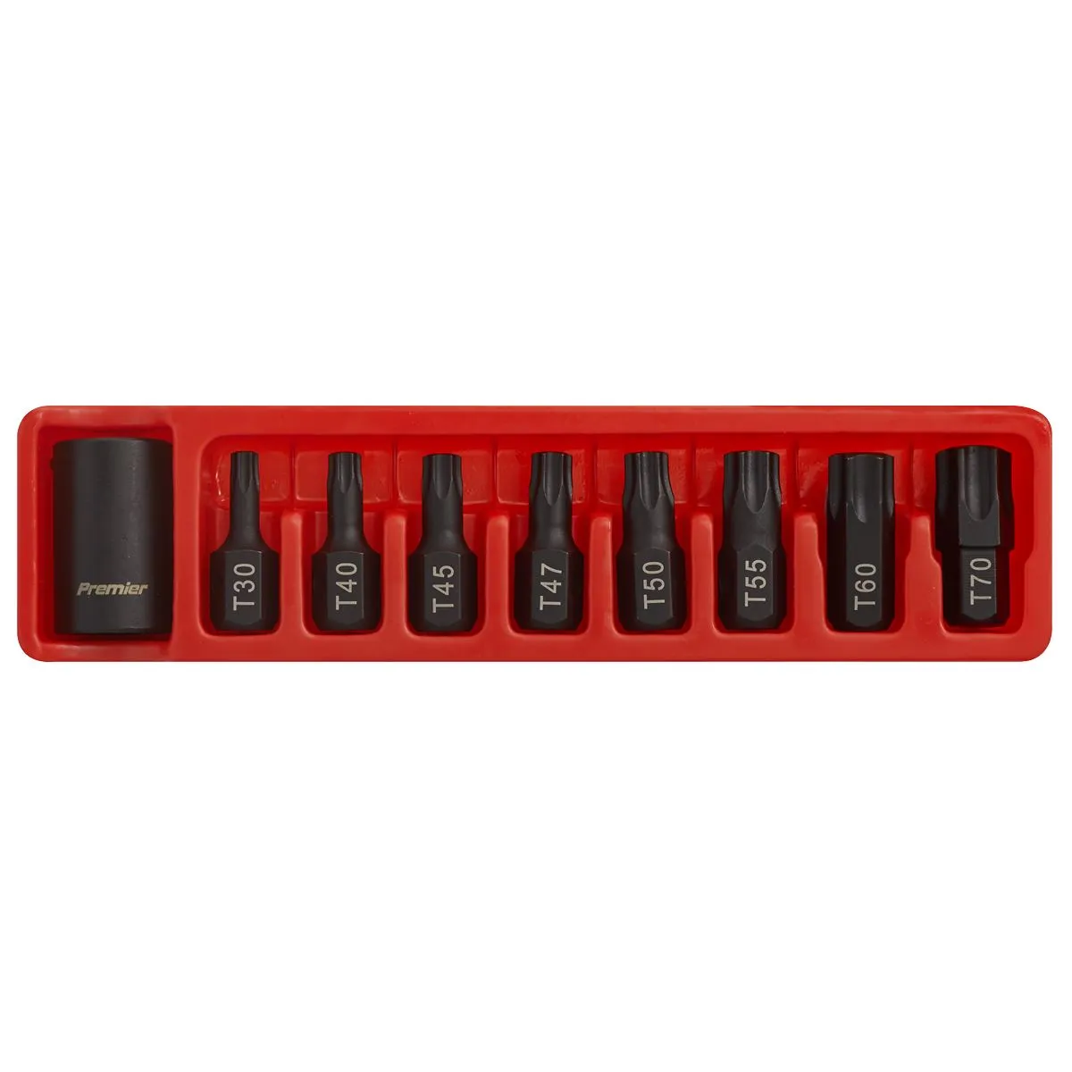 Sealey Premier Impact TRX-Star* Bit & Holder Set 9pc 1/2"Sq Drive