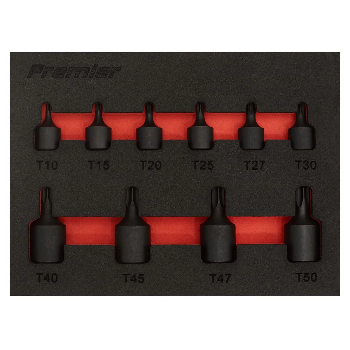 Sealey Premier Low Profile TRX-Star* Impact Socket Bit Set 1/4" & 3/8" Sq Drive 10pc