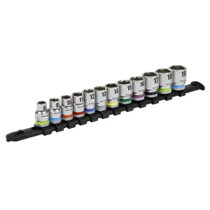 Sealey Premier Platinum Socket Set 12pc 3/8"Sq Drive WallDrive® Metric