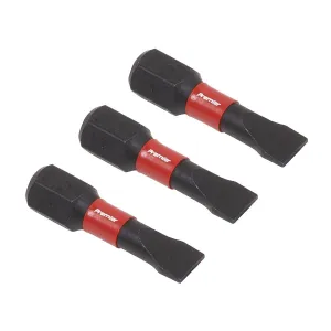 Sealey Premier Slotted 5.5mm Impact Power Tool Bits 25mm - 3pc
