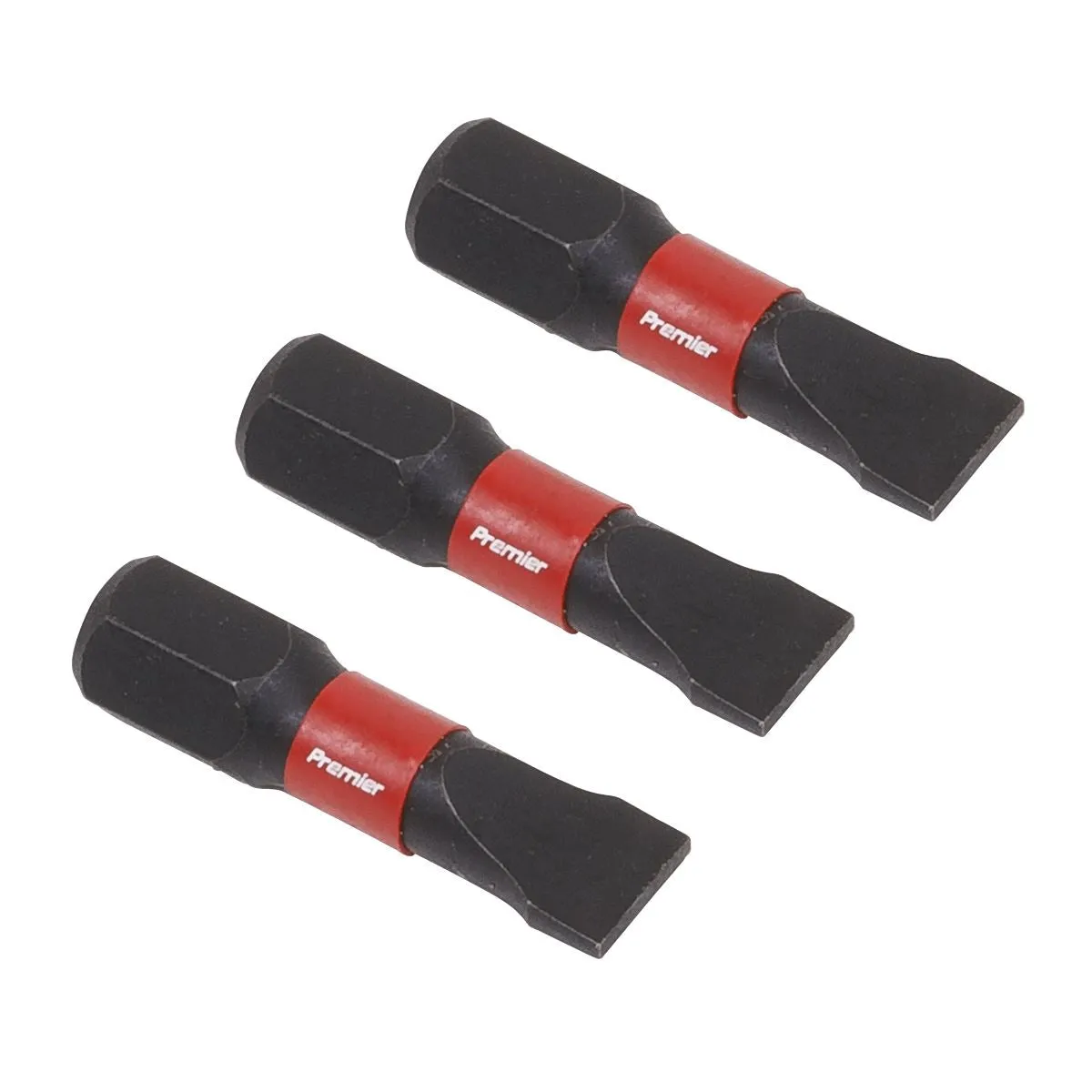 Sealey Premier Slotted 6.5mm Impact Power Tool Bits 25mm - 3pc