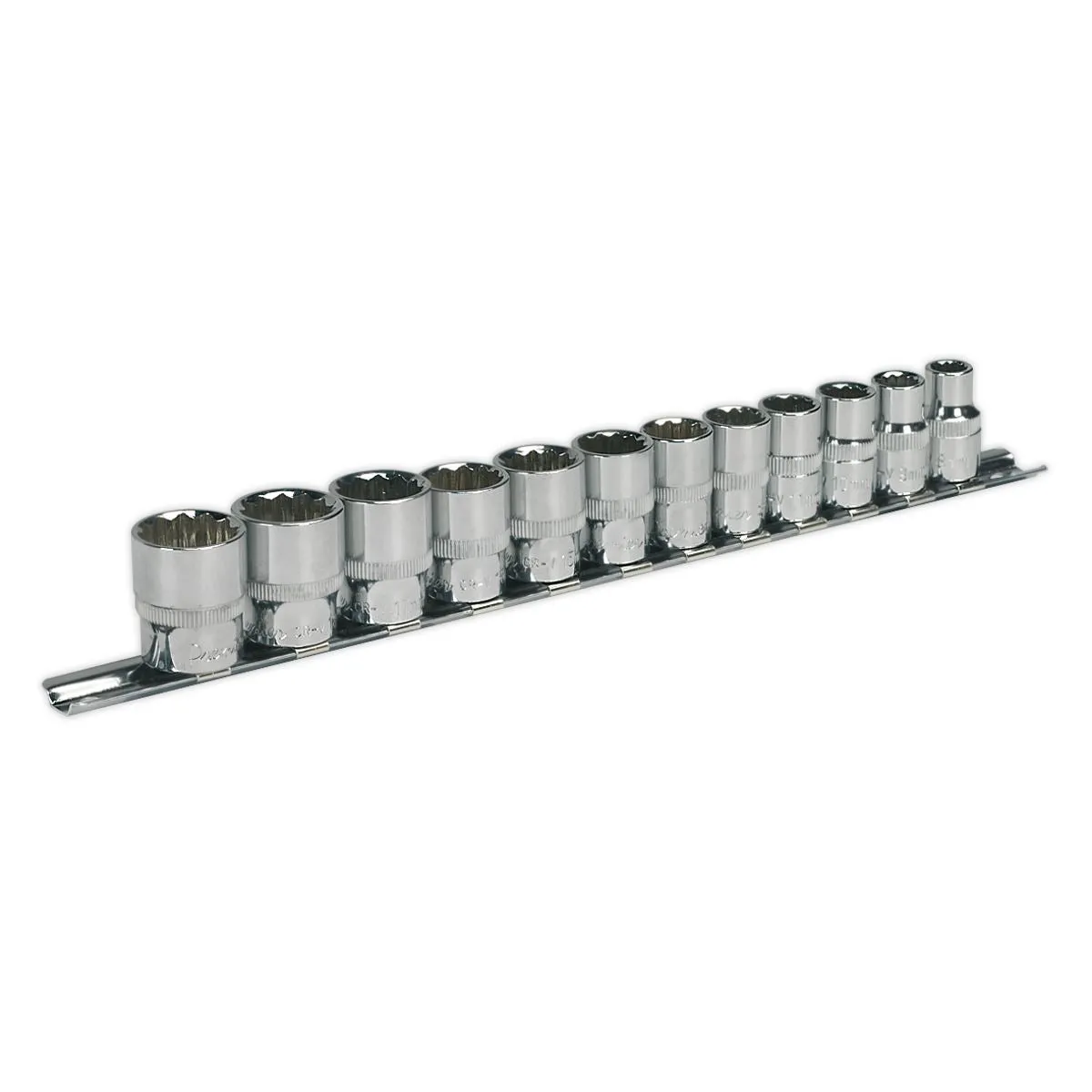 Sealey Premier Socket Set 12pc 3/8"Sq Drive 12pt WallDrive® Metric