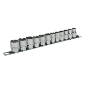 Sealey Premier Socket Set 12pc 3/8"Sq Drive 12pt WallDrive® Metric