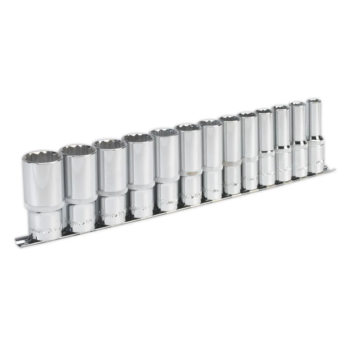 Sealey Premier Socket Set 13pc 1/2"Sq Drive 12pt Deep WallDrive® Imperial