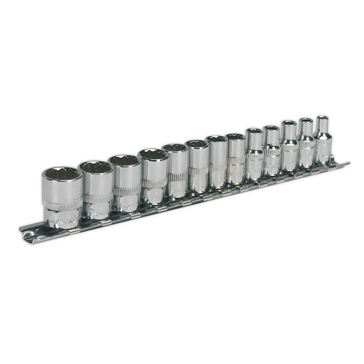 Sealey Premier Socket Set 13pc 1/4"Sq Drive 12pt WallDrive® Metric