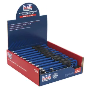 Sealey Premier TRX-Star* Key Set 9pc Extra-Long Anti-Slip Display Box of 10