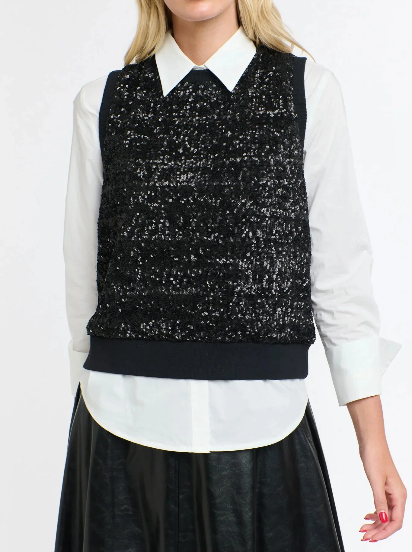 Sequins Tank - Black