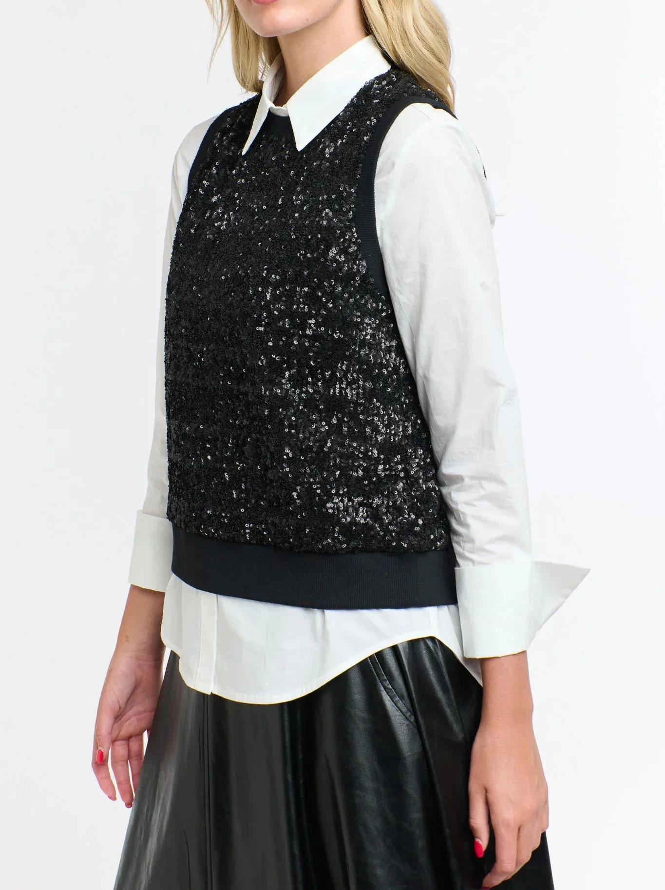 Sequins Tank - Black