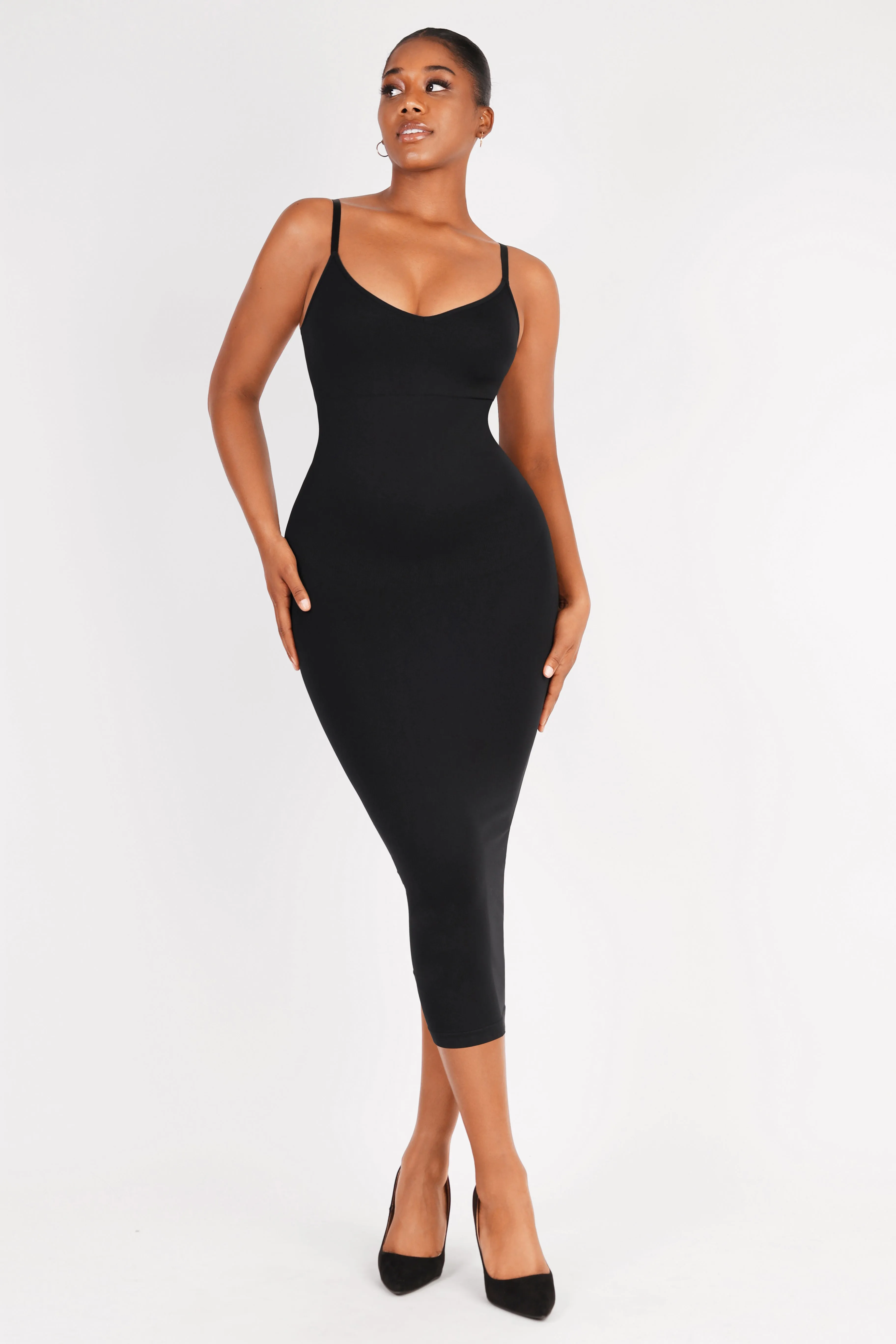 Shaper Seamless Eco-Friendly Spaghetti Strap V-Neck Dress