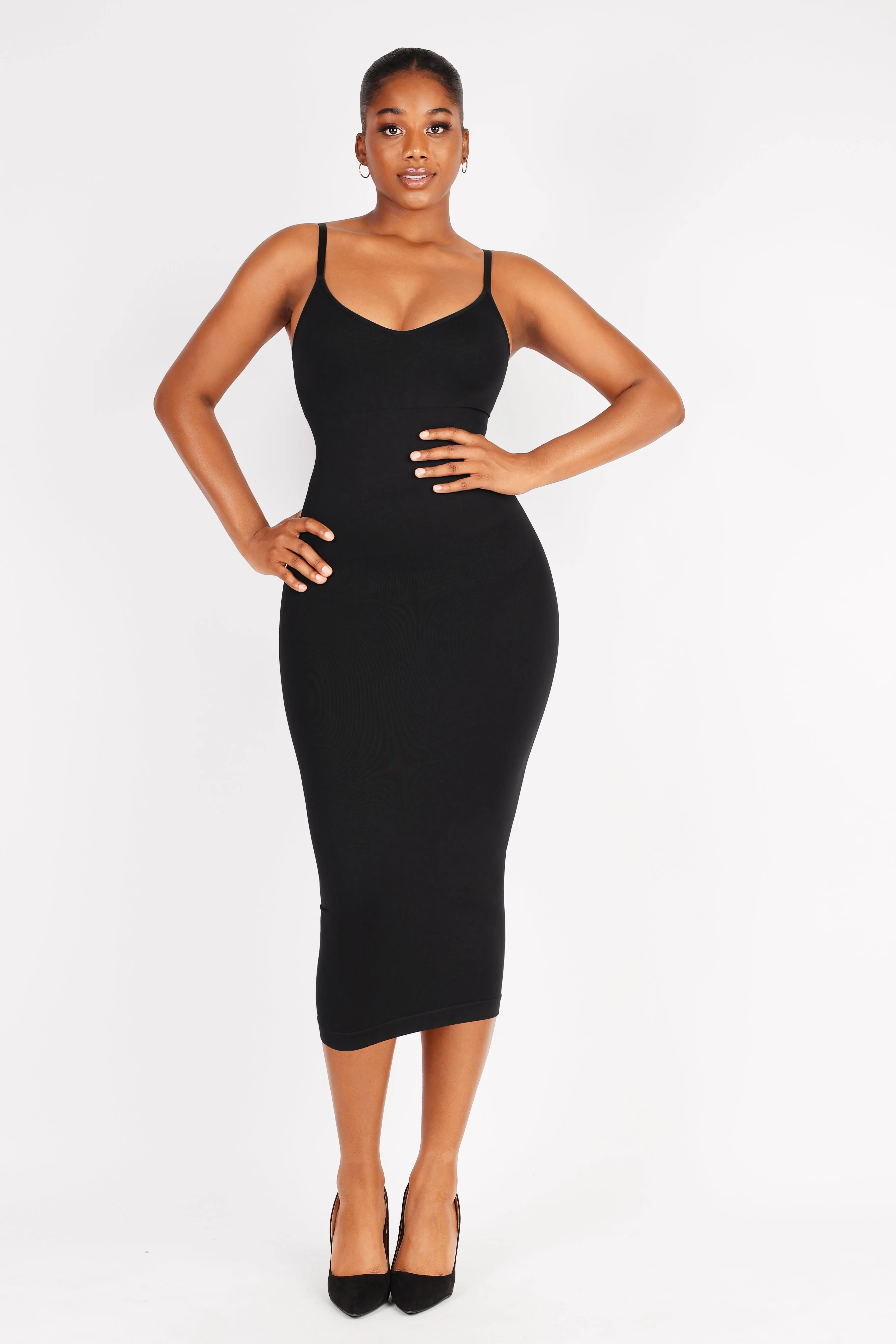 Shaper Seamless Eco-Friendly Spaghetti Strap V-Neck Dress