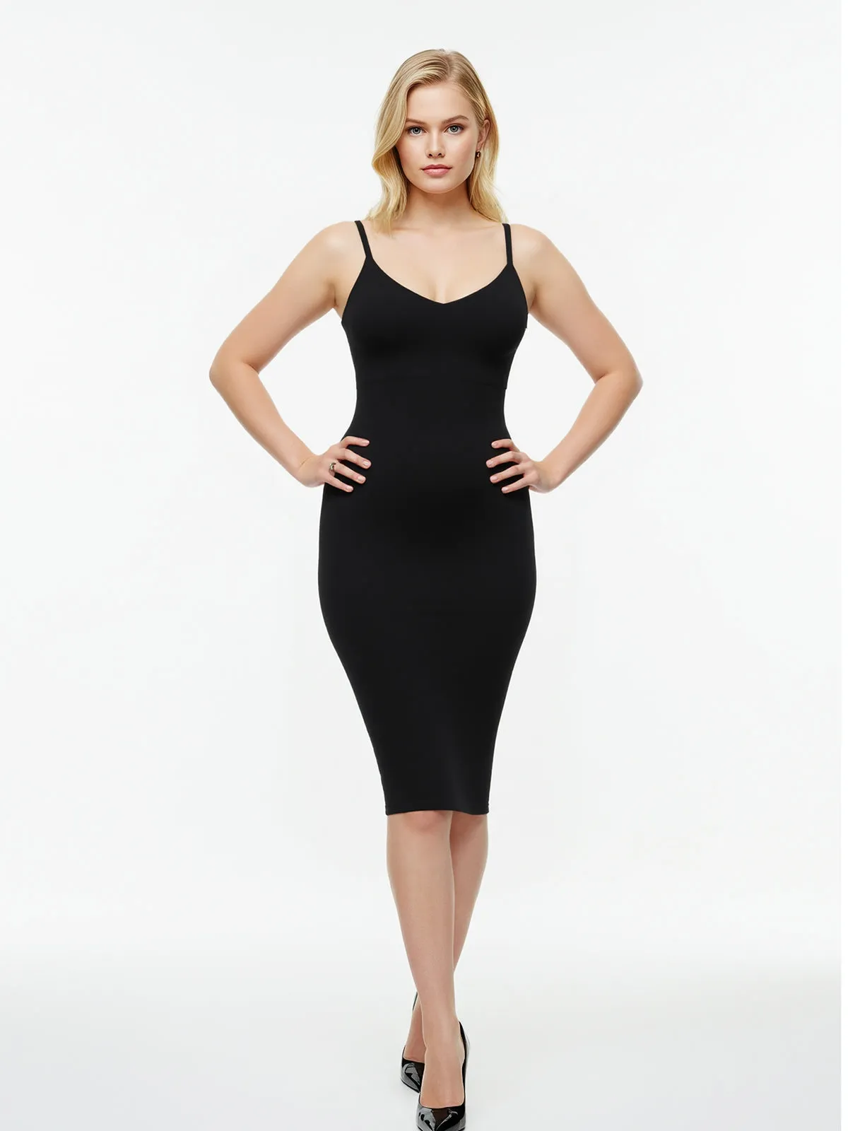 Shaper Seamless Eco-Friendly Spaghetti Strap V-Neck Dress