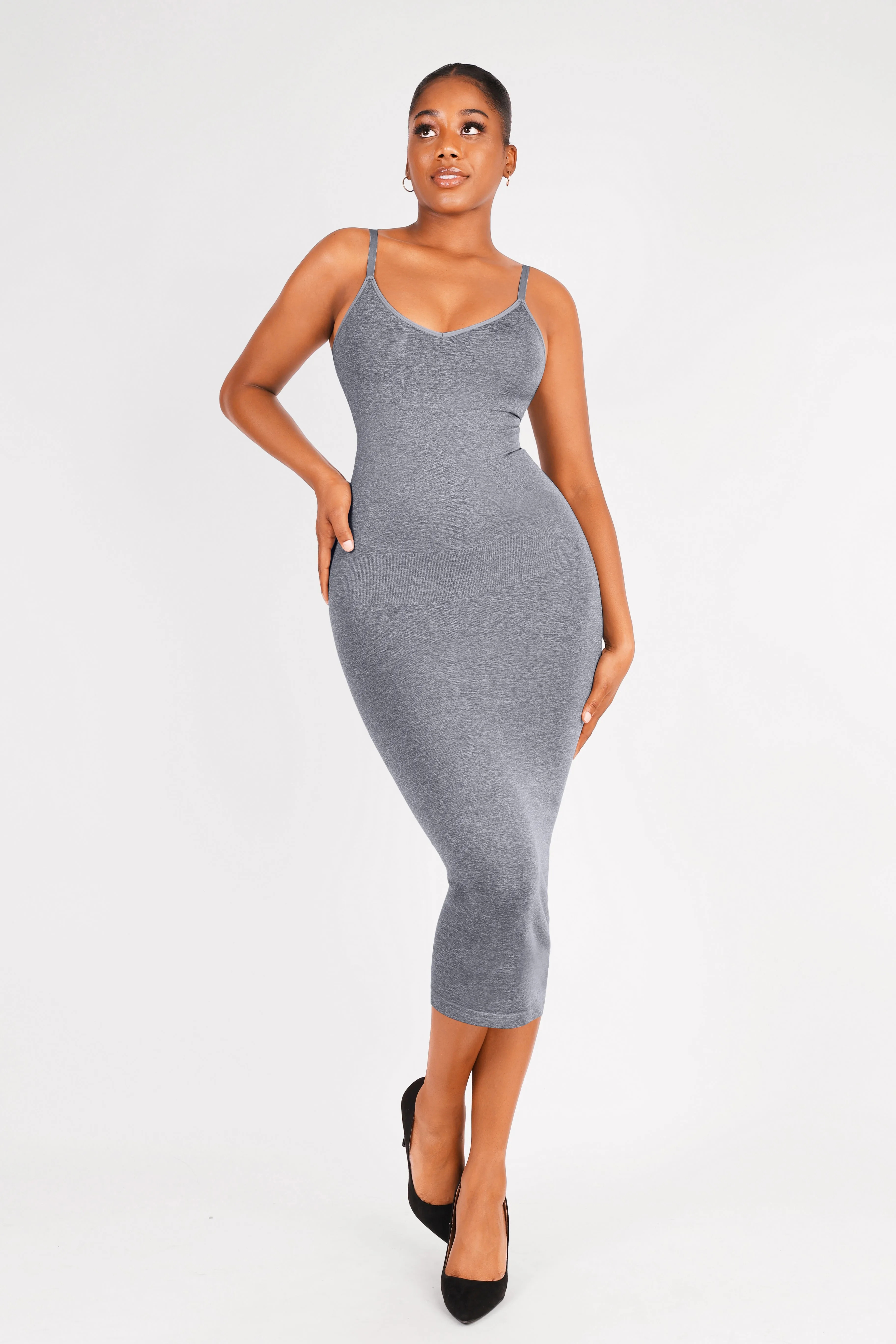 Shaper Seamless Eco-Friendly Spaghetti Strap V-Neck Dress