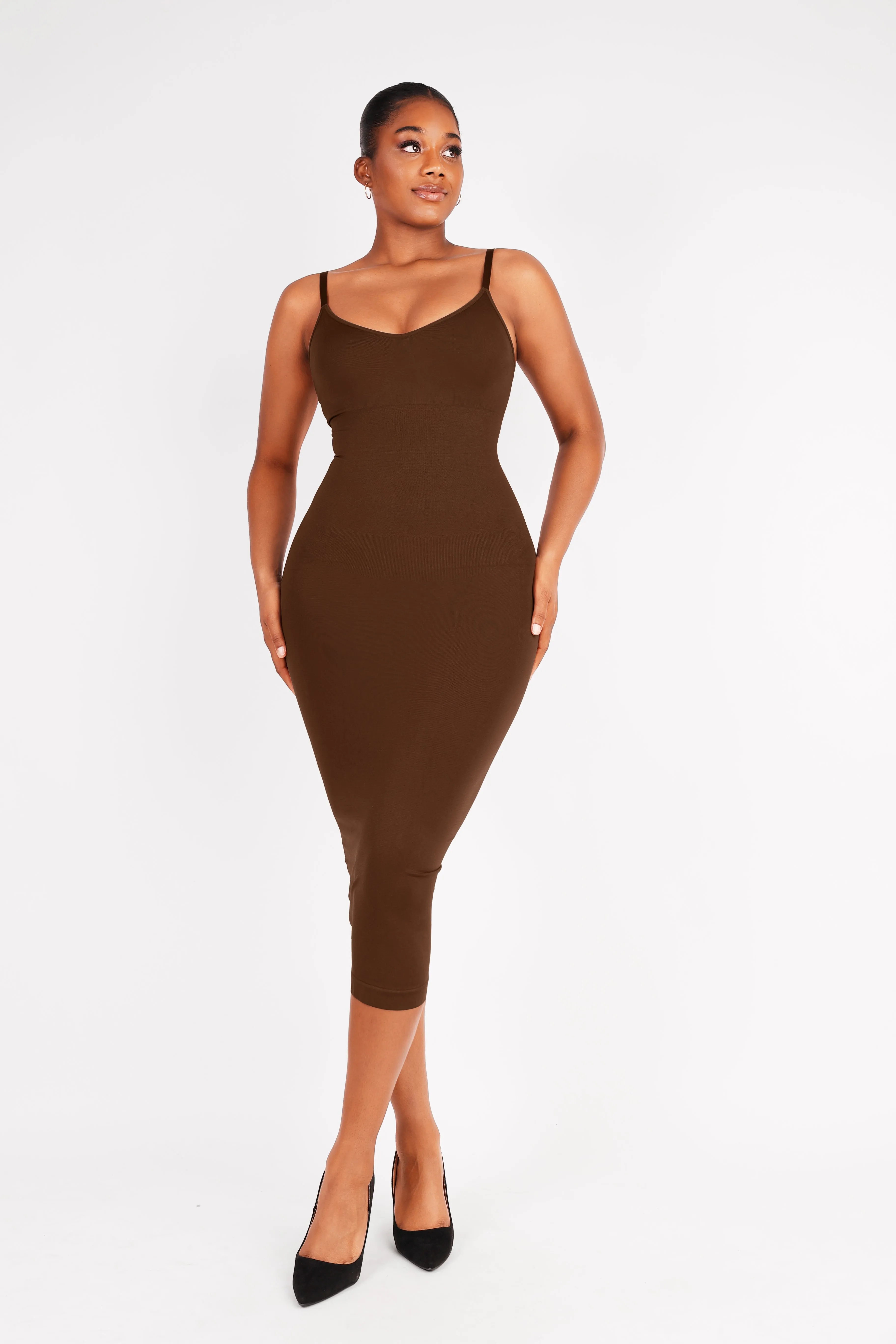 Shaper Seamless Eco-Friendly Spaghetti Strap V-Neck Dress